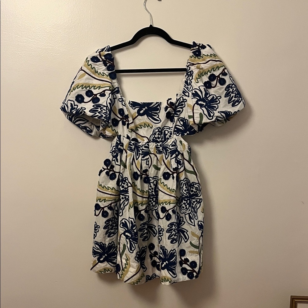 Anthropologie Floral Puff-Sleeve Sundress